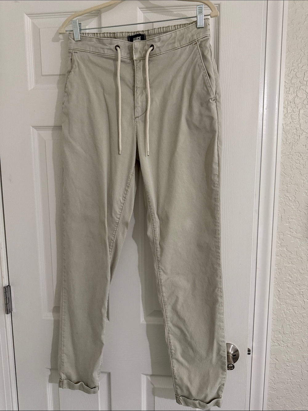 PAIGE Light Beige Drawstring Chinos